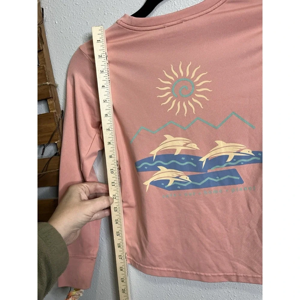 Patagonia Shirt Womens XS Capilene Silkweight Long Sleeve Save Our Planet dolphi